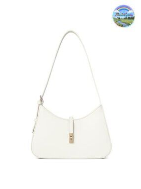 Small Vegan Leather Shoulder Bag Crescent Hobo Purse for Women